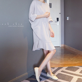现货graychic韩国代购 女装 夏新纯色蝙蝠袖连衣裙AP171697