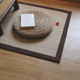 出口日本 天然棉麻客厅卧室地毯飘窗垫 日式茶几防滑地垫窗台垫