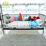 韩式家具宜家简约时尚铁艺床 床架2米单人床儿童床坐卧两用组合韩