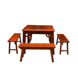 鲁艺红木家具 缅甸花梨木八仙桌 实木餐台  中式明清古典实用保真