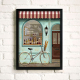 咖啡厅装饰画复古怀旧挂画酒吧壁画美式乡村复古有框画餐厅墙面画