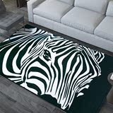 美式时尚黑白色超大地毯卧室客厅沙发茶几满铺长方形防滑地垫斑马