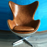 创意复古怀旧工业家具太空铝板loft蛋壳椅玻璃钢鸡蛋椅子铝皮沙发