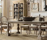 美式乡村loft餐桌椅组合 北欧原木方桌 欧式法式复古做旧实木饭桌