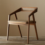 北欧宜家创意实木餐椅办公家用咖啡餐厅奶茶店休闲扶手椅子工厂价
