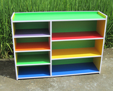 幼儿园儿童鞋柜玩具收纳柜 书包书架木制储藏 区域角落组合格子柜