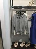 zara女装正品代购 5580/051黑白细格纹前后不对称长袖罩衫 2016夏