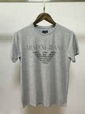 国际品牌阿JEANS 真品2016夏款男圆领灰色弹力修身短袖T恤