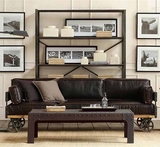 美式LOFT实木铁艺休闲沙发咖啡厅客厅创意单人双人卡座沙发椅组合
