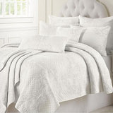 欧式出口床品纯棉白色绗缝三件套外贸原单冬季新品韩国床盖