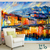 美式大型壁纸 水城威尼斯油画背景墙 客厅沙发卧室墙纸 无缝壁画