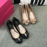 香港正品代购新款欧美名媛复古真皮女鞋子粗跟高跟鞋浅口外贸单鞋