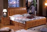 简约现代床纯实木床橡木床双人床白色漆现代中式床1.8米1.5米大床