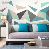 北欧现代抽象几何图形沙发卧室电视背景墙无缝无纺布壁纸壁画墙纸