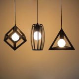 简约现代创意客厅几何铁艺吊灯北欧工业个性餐厅三头灯具卧室灯饰