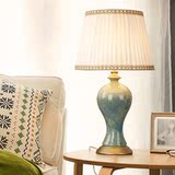 美式田园台灯温馨中式复古典卧室客厅书房欧式宜家创意床头灯陶瓷