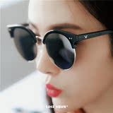韩国GM太阳镜 2016明星同款半框男女圆脸墨镜炫彩圆框V牌太阳眼镜