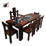 老船木茶几茶台茶桌椅组合实木仿古家具中式茶艺桌简约沉船木茶桌