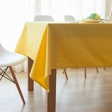 日式zakka布艺家居桌布全棉加厚帆布柠檬黄茶几布清新纯色餐桌布
