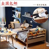 实木沙发床1.2米小户型单人沙发床多功能坐卧两用床儿童床 实木床