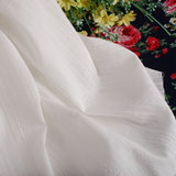 M030日本森女系文艺范衬衣连衣裙面料本白色提花条纹棉布料热销