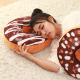 仿真创意甜甜圈抱枕3D毛绒可爱趴睡枕食物办公室午休棉靠背腰靠垫