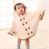 天然有机彩棉婴儿披风保暖新生儿外出衣服用品宝宝斗篷披肩外套外