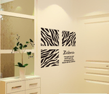 斑马条纹 抽象图案简约时尚 英文字母墙贴 玄关浴室书房背景墙
