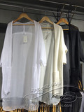 2016夏 this韩国原单th女装 长款针织雪纺拼接透明韩范双层针织衫
