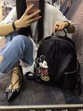 欧货女包2016新款欧洲站韩版帆布双肩包女潮真皮卡通旅行米奇背包