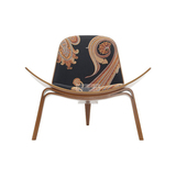 豪华飞机椅会所别墅样板房椅设计师椅曲木三角贝壳椅设计面料单椅