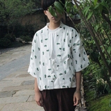 熊野 夏季精工棉麻改良和服开衫男女款日式外套防晒衣小清新文艺