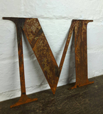 复古怀旧金属铁锈色英文字母M时尚创意家居壁饰桌面摆件立体墙贴