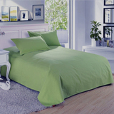 包邮纯棉老粗布床单 纯色 可定做床笠、被罩、枕套等 草绿