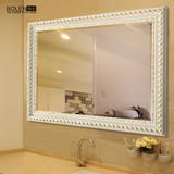BOLEN 欧式卫浴镜子壁挂浴室镜卫生间镜子装饰镜厕所洗漱台镜子