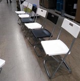 宜家冈德尔 折叠椅餐椅办公椅会议椅休闲椅 白/黑色便携轻易搬