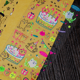 韩国可爱生日祝福派对夜光装饰日记手账贴纸 创意荧光diy相册贴画