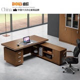 迪欧DIOUS高端品牌实木皮油漆无味斑马纹1.8米主管经理办公桌班台