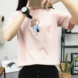 夏装韩版卡通纯棉短袖女t恤夏季初高中学生上衣半袖体恤打底衫潮