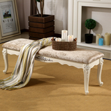 欧式床尾凳沙发长凳卧室白色布艺换鞋凳条凳床前凳商场凳子可拆洗