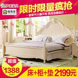 韩式床田园床公主床实木床1.5米双人床婚床1.8m欧式床高箱床特价