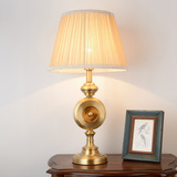 美式水晶纯铜台灯 欧式简约书房客厅灯具灯饰创意全铜台灯卧室