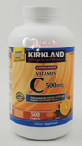 美国原装kirkland可兰纯天然vc维c维生素C 500mg500粒 咀嚼片橙味