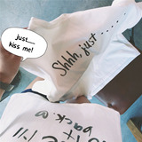 米菲自制特价情侣装夏装2016新款短袖蜜月t恤/JUST KISS ME情侣衫