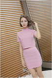 2016韩版圆领修身短袖上衣+中腰包臀半身裙两件套装女Z2-1045-4
