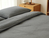 深灰色素色日系无印水洗棉色织纯色纯棉全棉床单被罩布料定做半米