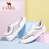 Camel/骆驼女鞋 2016新款韩版运动 网面系带透气小白鞋A61188626