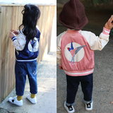 2016秋款韩版儿童装 男女童夹克外套ins同款 宝宝上衣开衫棒球服