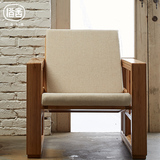 2016时尚竹布单人沙发椅子创意现代简约休闲可拆洗组装1.5*1*0.5m