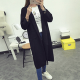 秋季2016女春秋韩版学生薄款中长款茧型宽松黑色风衣外套